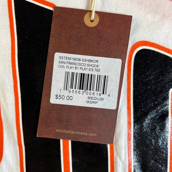 BNWT SHOCK SF Overwatch League T-Shirt M Mitchell Ness Men San Francisco ORANGE - Picture 6 of 8